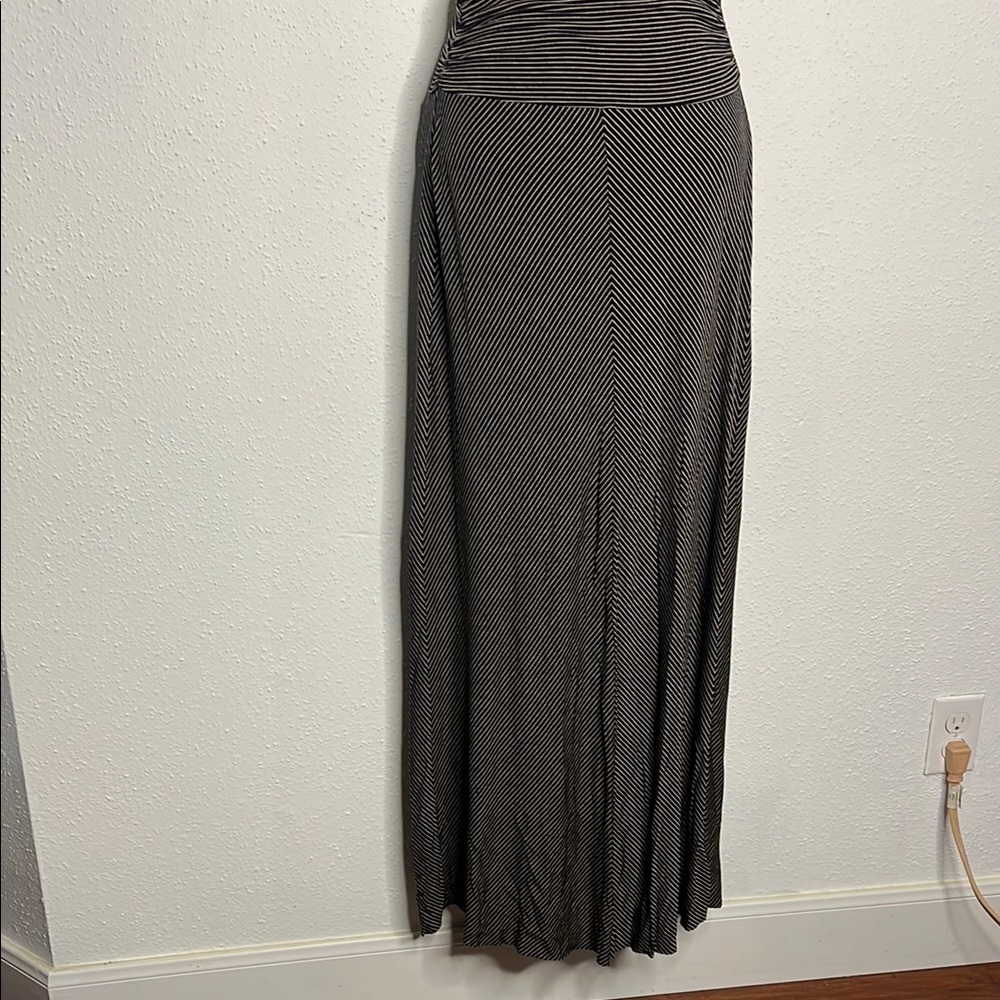 Bella Luxx Tan Brown Ruched Maxi Skirt Work